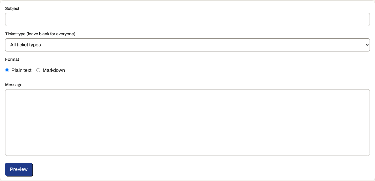 The attendee messaging page for an event.