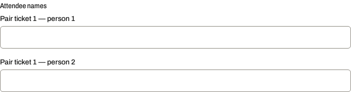 The public page for Family Fun Day, showing a pair ticket that admits two.